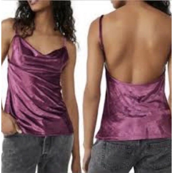 Free People Intimately Camisole All Night Velvet Top Open Back XS NWT MSRP $68 - Picture 1 of 6